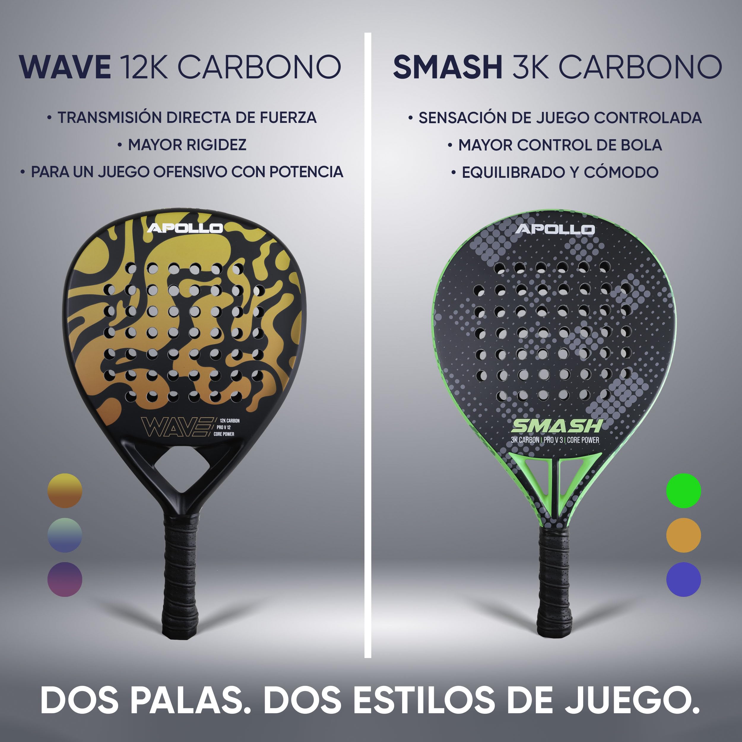 Apollo Pala de pádel - Pala de pádel para principiantes y avanzados, pala de carbono para hombre y mujer