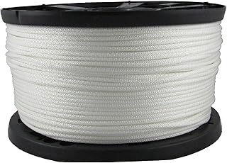 3/16 inch Dacron Polyester Rope - 1000 foot spool | Solid Braid - Industrial Grade - High UV and Abrasion Resistance - Low...