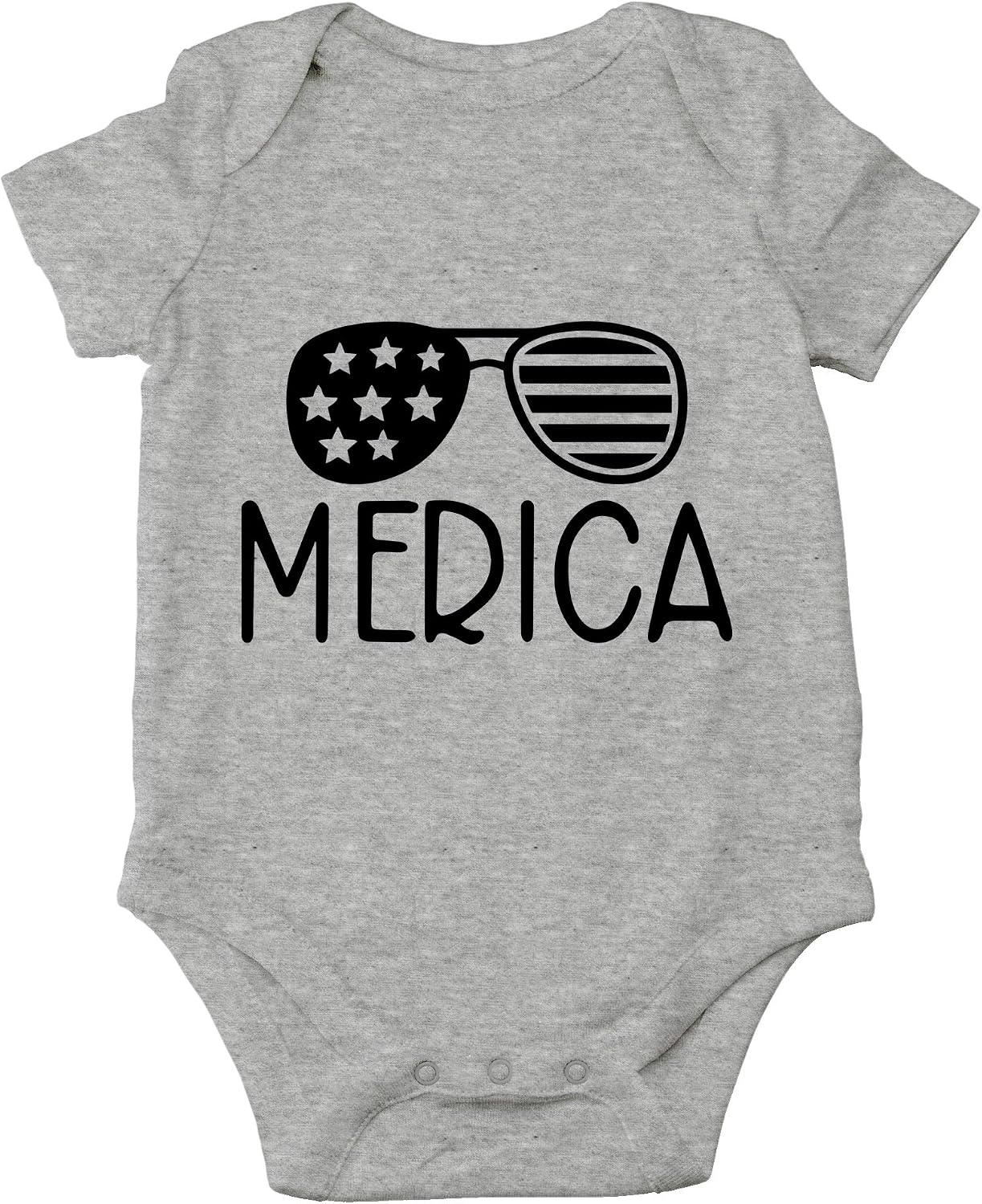 AW Fashions Merica - Born In America Baby Bodysuit Funny Adorable Newborn Clothing Infant Unisex Romper
