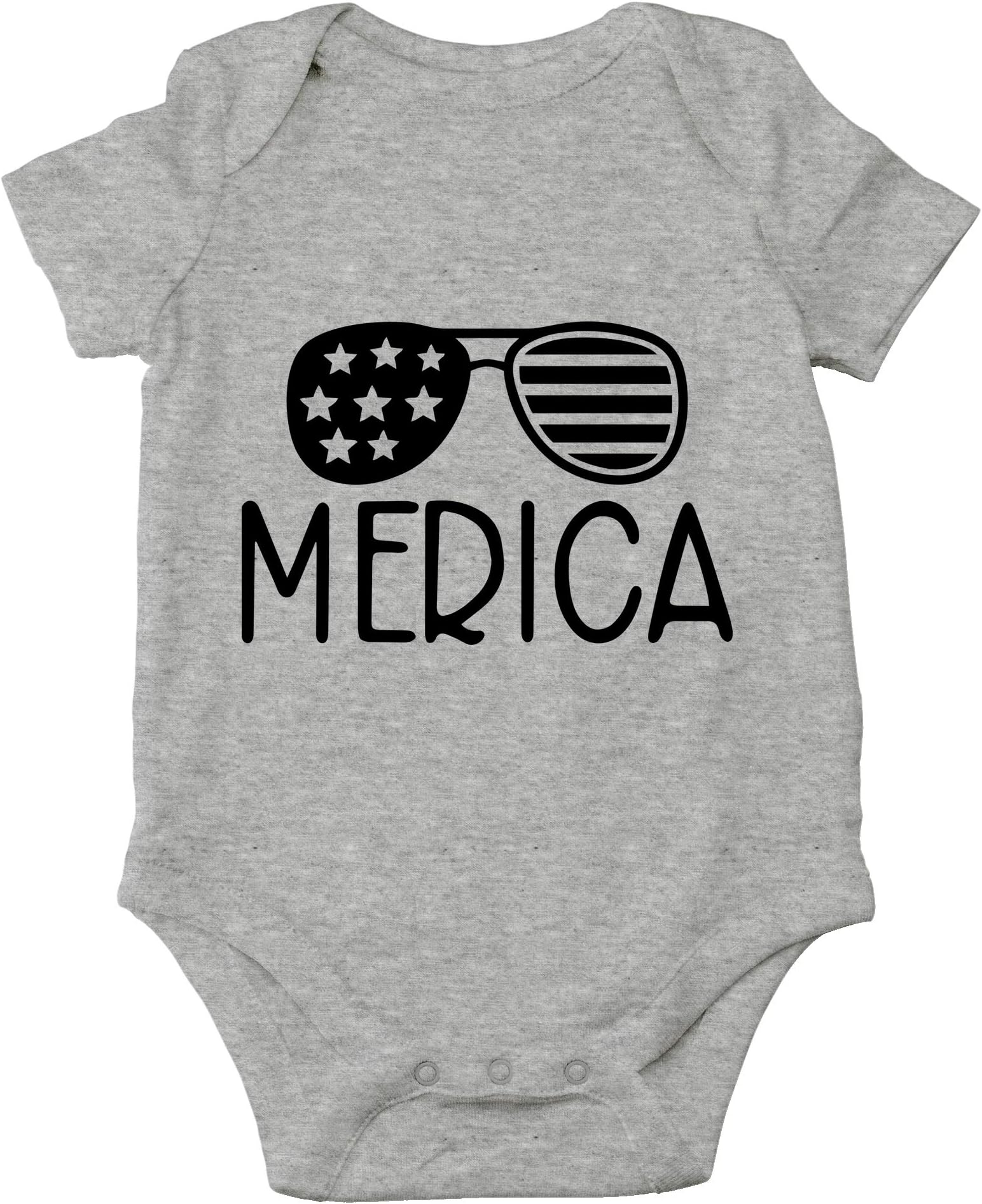 Merica - Born In America Baby Bodysuit Funny Adorable Newborn Clothing Infant Unisex Romper