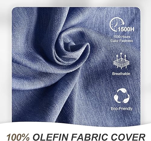 Miniatura 6 de BPS Juego de 4 cojines para sillas mecedoras para exteriores, de 20 x 20 pulgadas, resistentes a la decoloración y al agua, con funda extraíble y