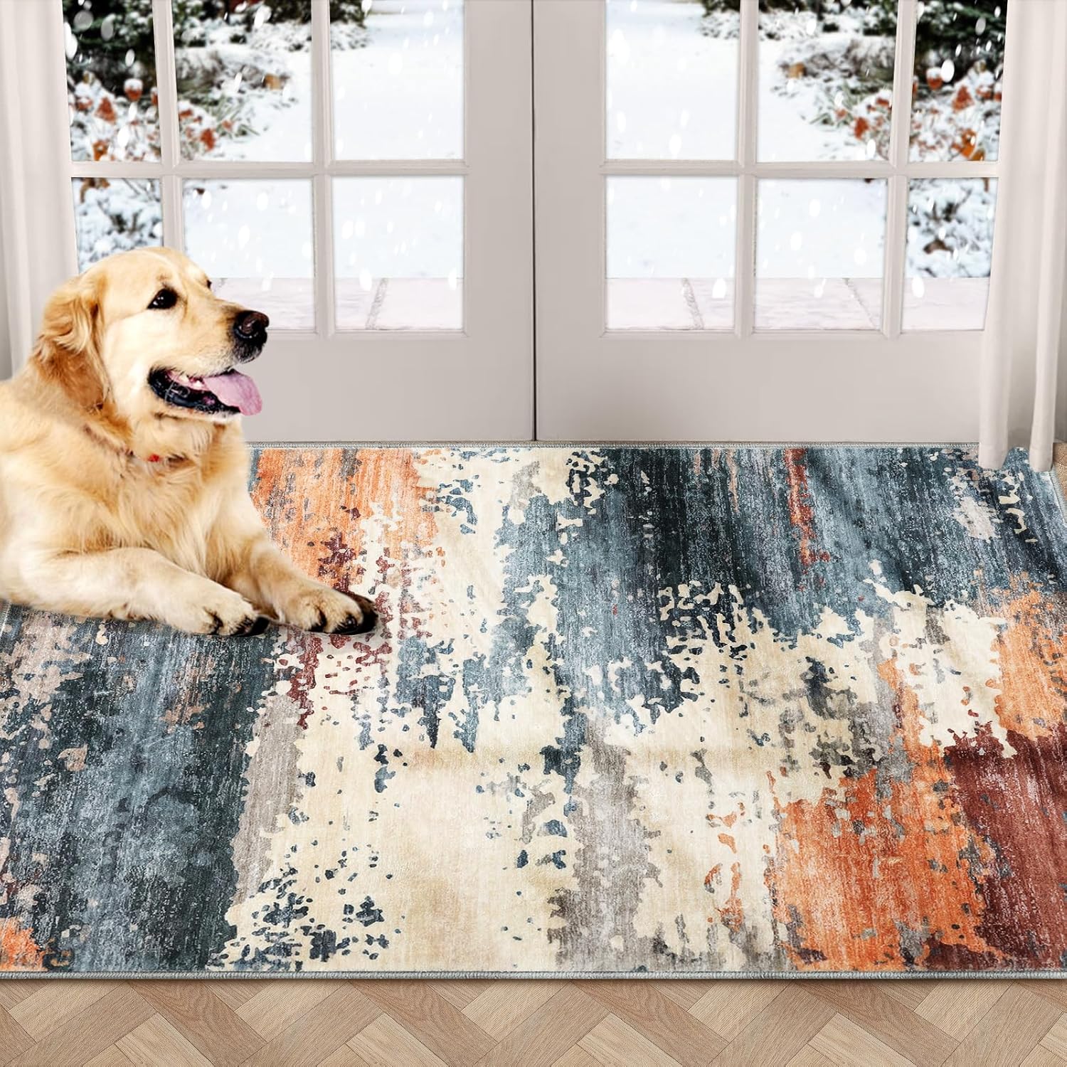 COMSLE Door Mat Soft Absorbent Indoor Front Entryway Rug Machine Washable Entrance Mats for Muddy Paws Non Slip Throw Rugs 24" x 36" Doormat for Inside Foyer Bedroom - Yellow