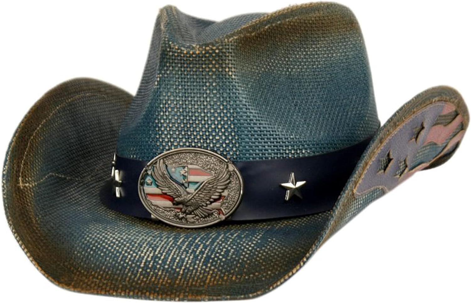 ANGELA & WILLIAM Men's & Women's Western Style Cowboy/Cowgirl Straw Hat
