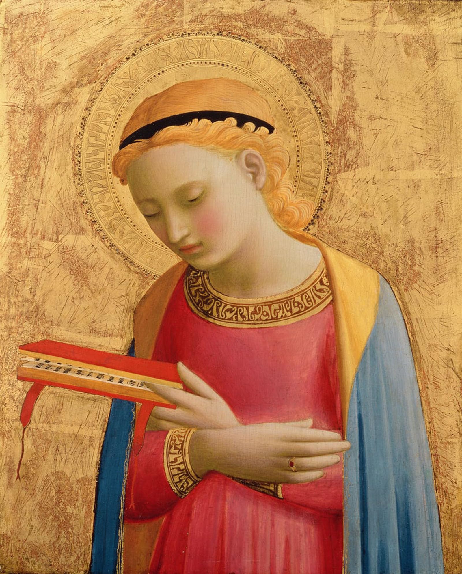 ARTXLXXBN Famous Print Painting Colorful Art Print Virgin Annunciate by Fra Angelico Canvas Art Decorations for Home Decor 60x90cm