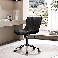 Vista 51 de YOUNIKE Silla de oficina, silla de escritorio sin brazos con ruedas, sillas giratorias ajustables para computadora de oficina en casa, silla