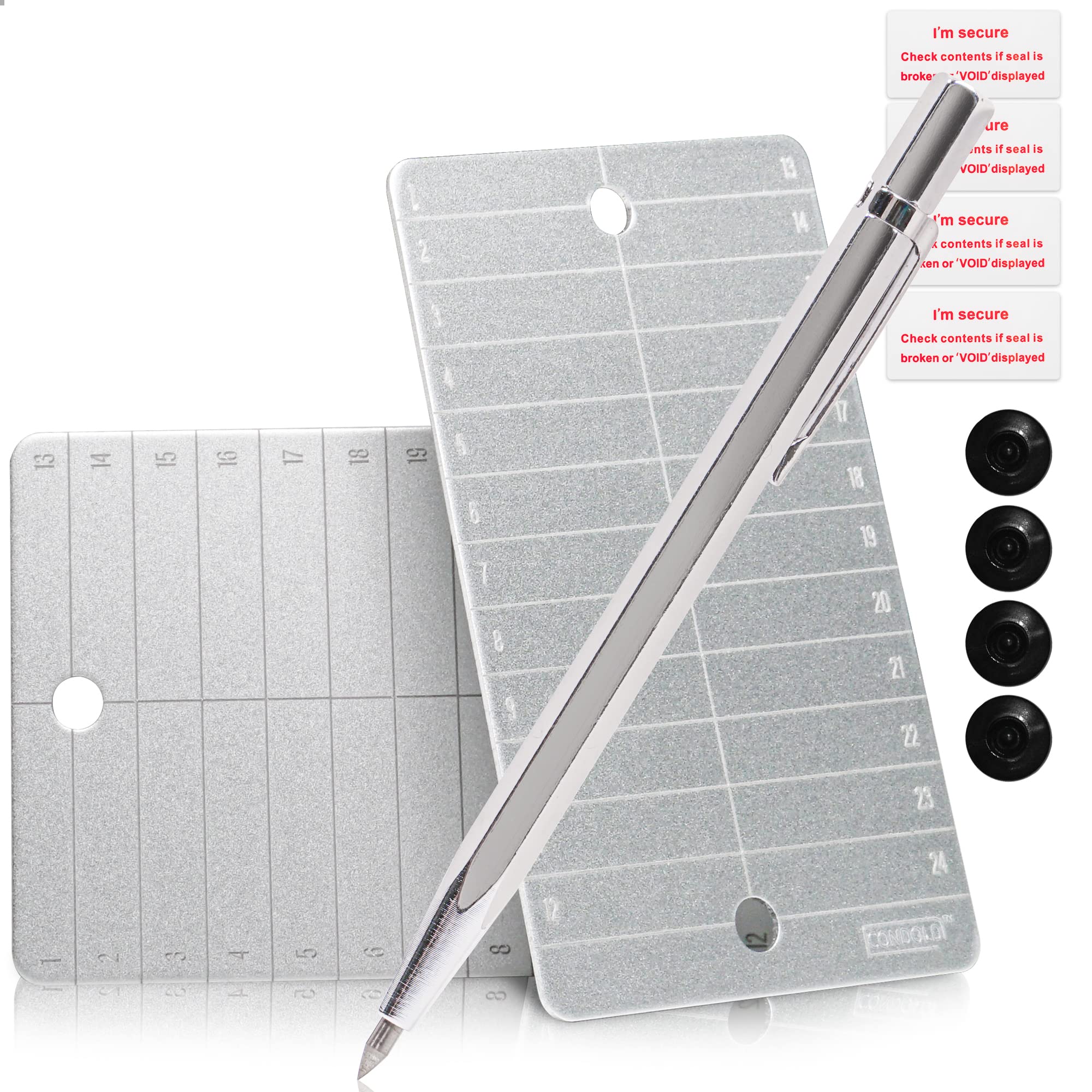 Amazon.co.jp: CONDOLD スチールビットコインウォレットキット  暗号シードストレージスチールプレート2枚と秘密キー用刻印ペン1本が含まれています 最大24文字の単語に対応 ユニークなラベルとボタン付き (1セット)  : 文房具・オフィス用品