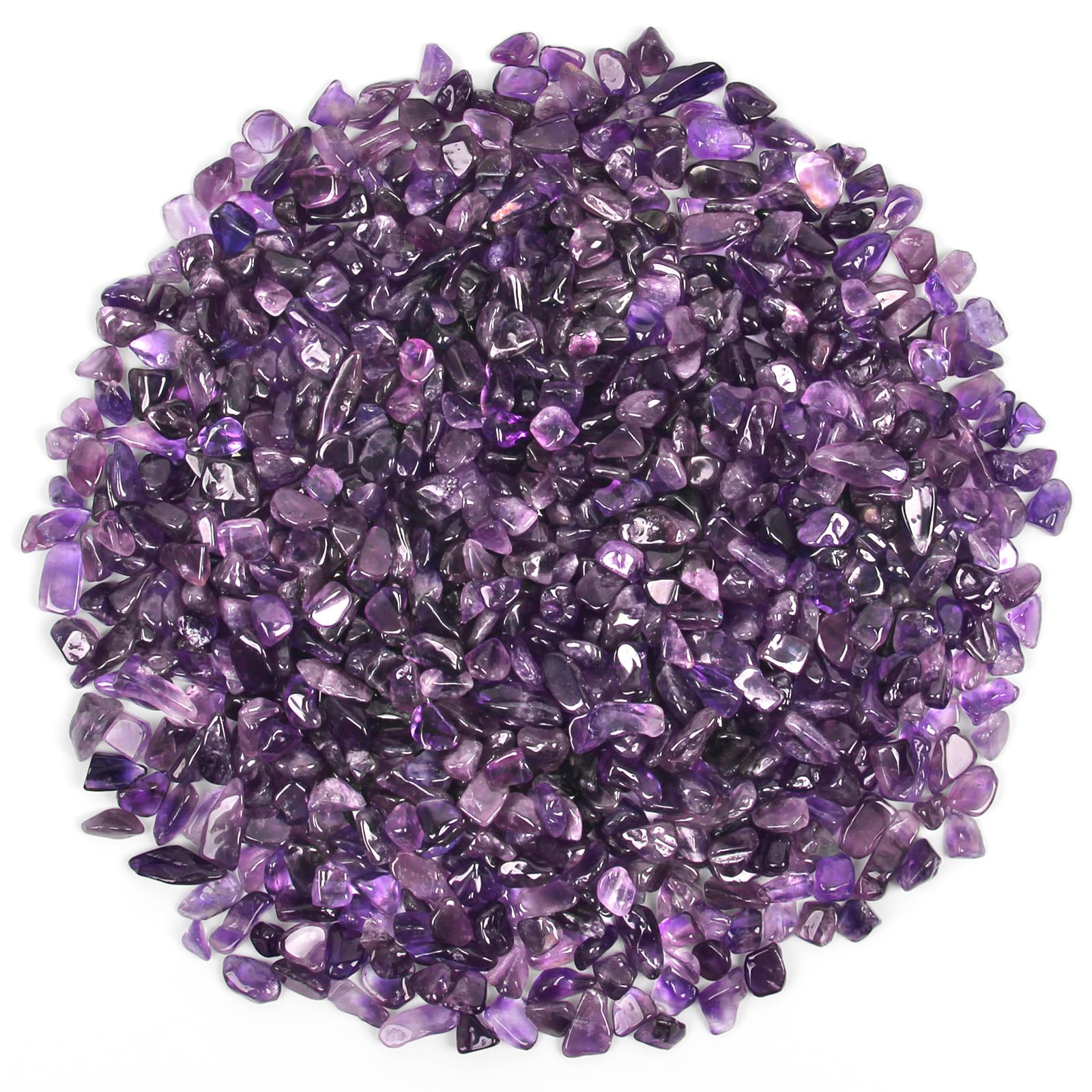 1.1lb Natural Crushed Amethyst Crystal Chips Bulk