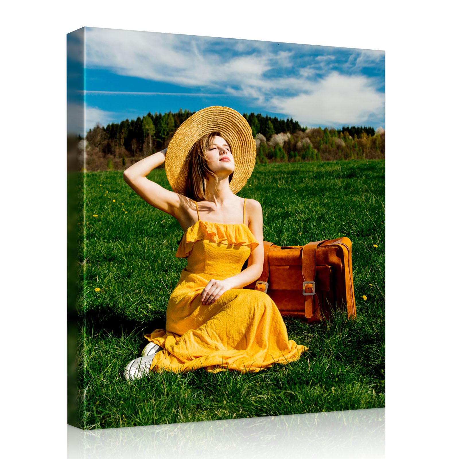 Custom Canvas Prints with Your Photos, Customized Wall Art Personalized Canvas Pictures for Home Decor Personalized Gifts for Christmas Valentine's Day Mother's Day Father's Day 8x10in