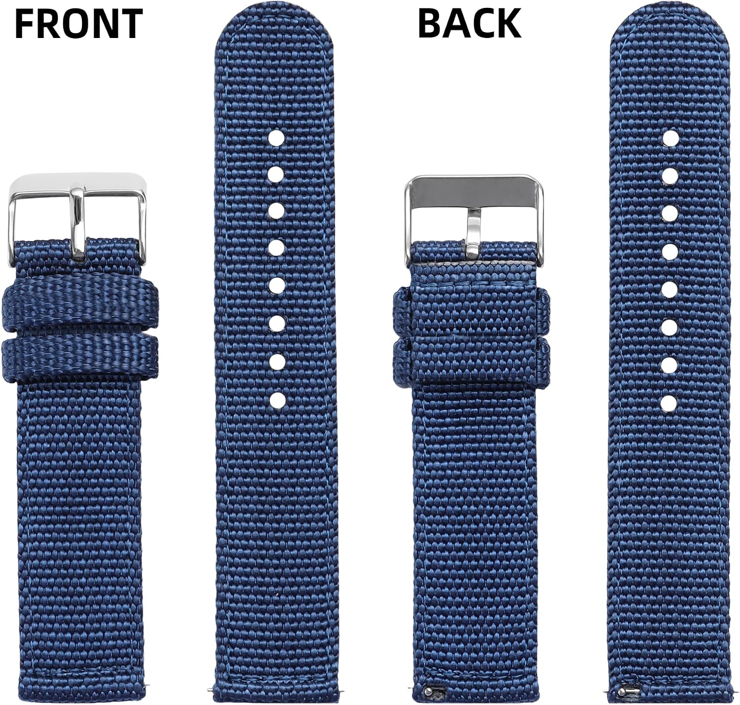 Nylon watch band for men and women,Quick release Canvas watch strap with Silver Buckle,18mm/20mm/22mm Canvas Watch Strap