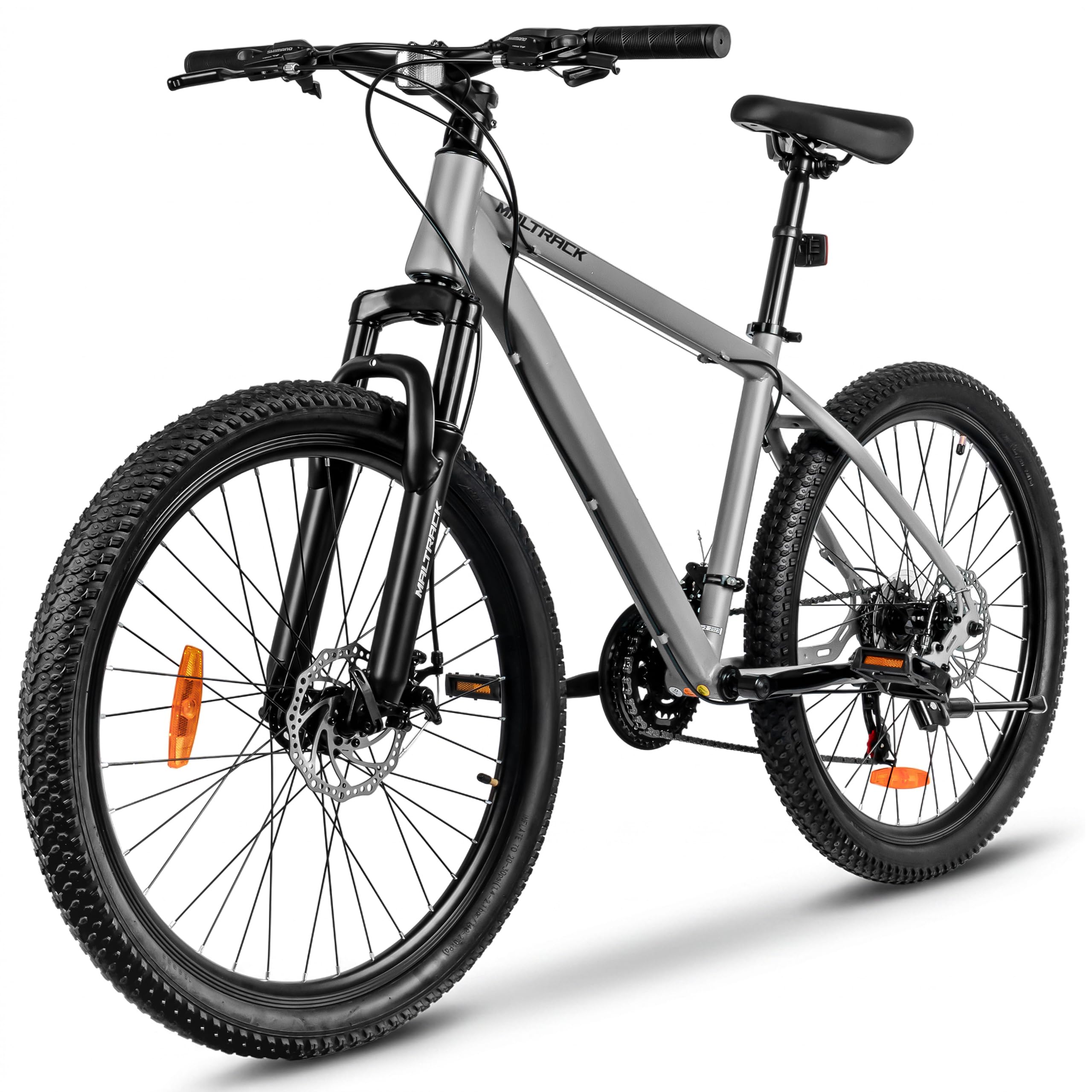 MTB rower górski 26", do 120 kg, rower młodzieżowy ze stalową ramą 17", 21 biegów Shimano Tourney TZ, mechaniczne hamulce tarczowe, widelec amortyzowany 80 mm, rower dla chłopców, kobiet i