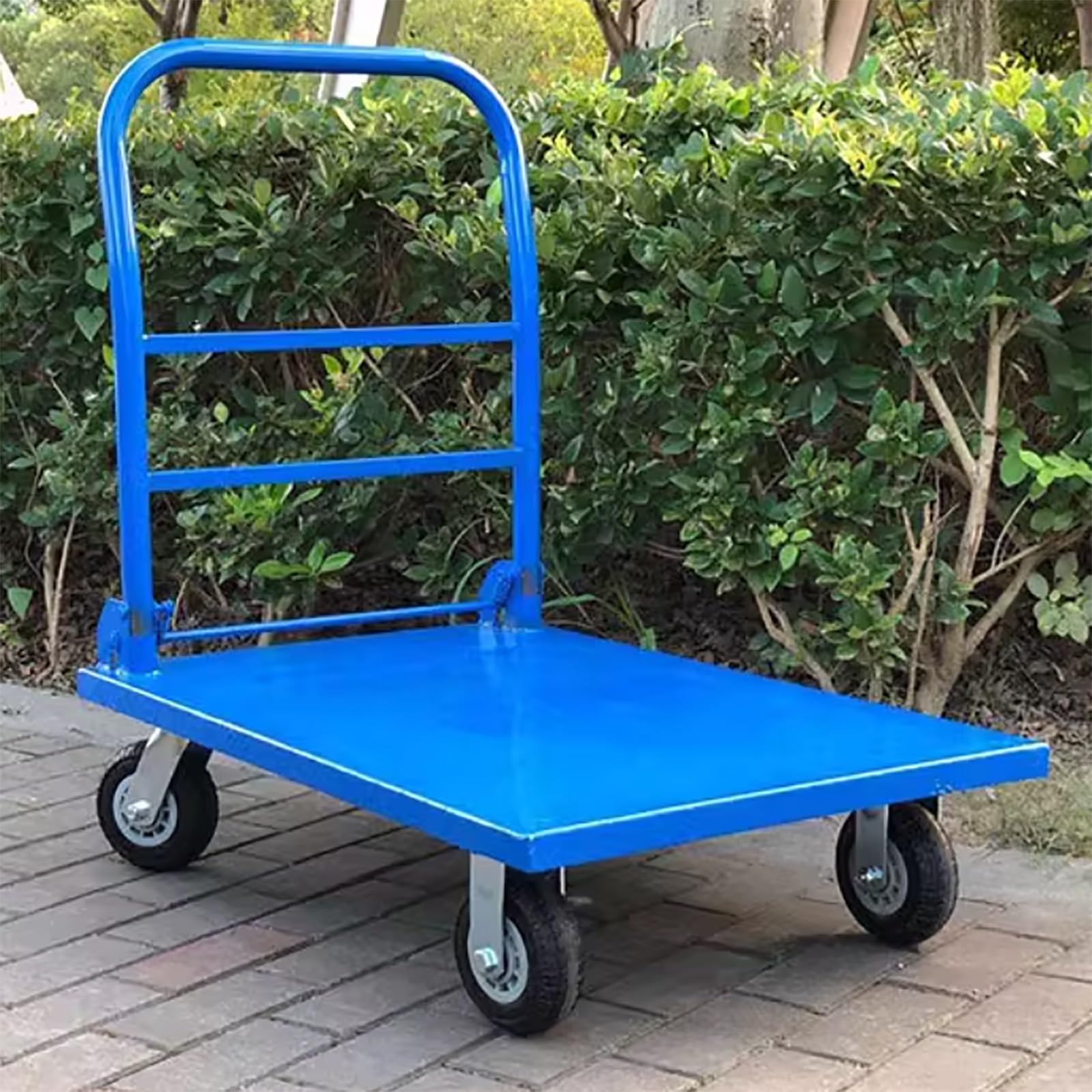 Carrello pieghevole con ruote, carrello industriale resistente, portatile, pieghevole, con maniglia, 4 ruote (88 x 55 cm) per uso in magazzino