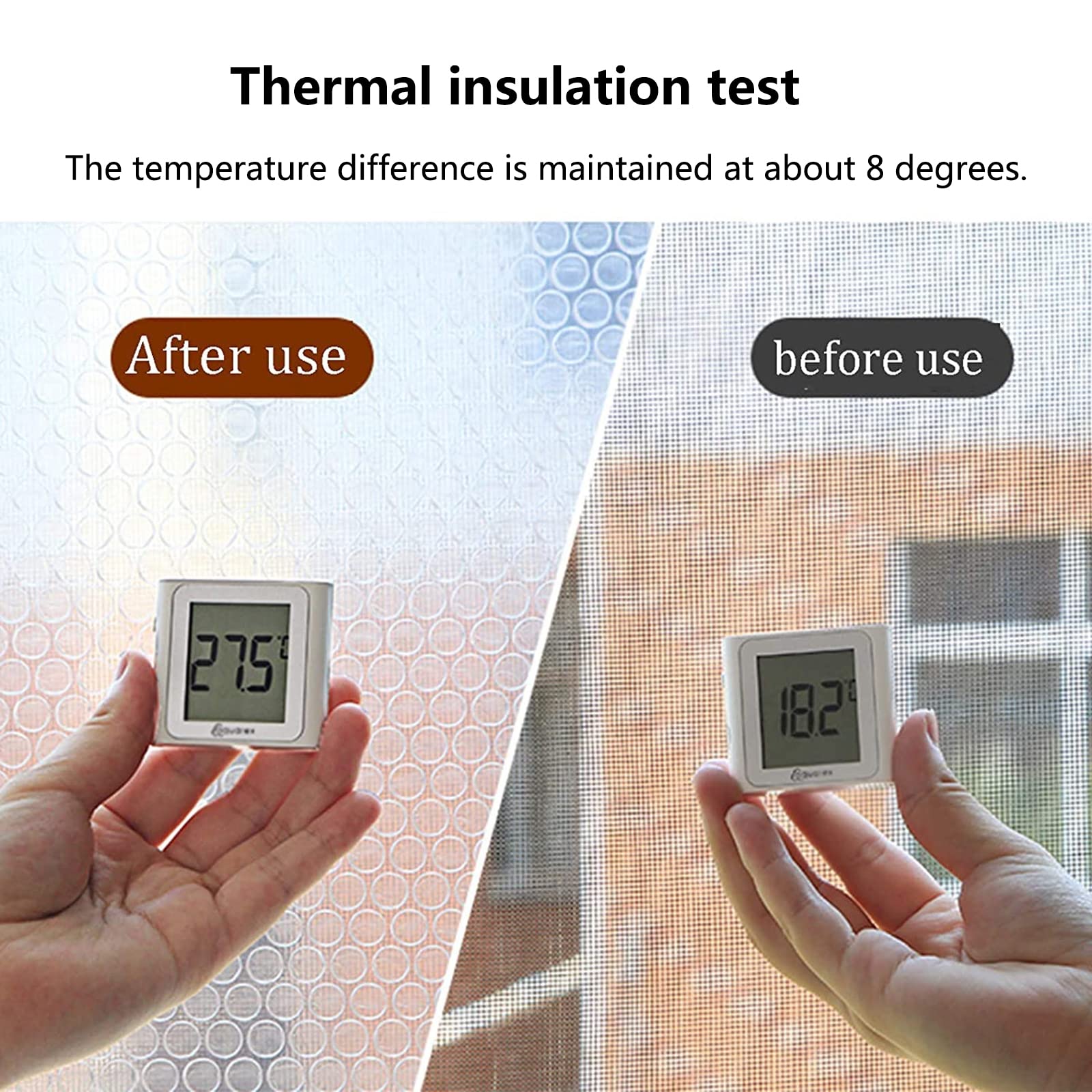 Fensterisolierung Folie,Energieeffizienter Innenfenster Winddichte Thermofolie,Winter Kälteschutz Wärmeschutzvorhang für Fenster für Küche und Balkon,Stanzfrei,Anpassbar,W*H:120x150cm/47x59in