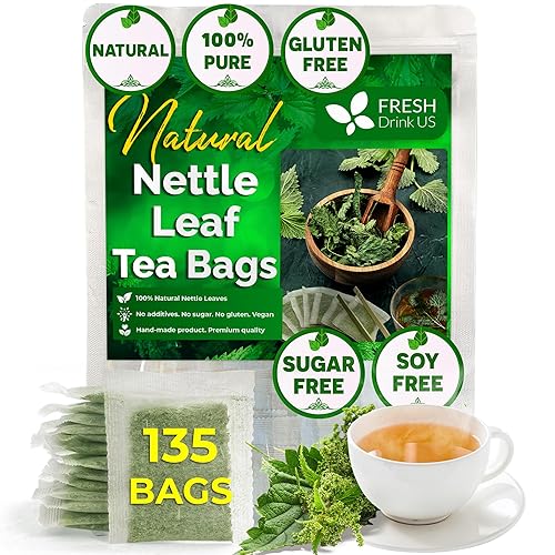 Miniatura 1 de 135 bolsas de té de hoja de ortiga premium, 100% natural y puro, té de hoja de ortiga, té de hoja de ortiga, ortiga quemada, ortiga picante, té de