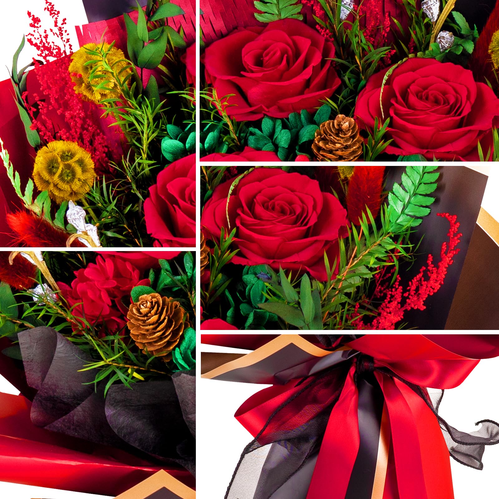 Rosa rossa conservata, fiore di Natale eterno, ideale come regalo per feste, compleanni, anniversari, momenti speciali, vacanze, ringraziamenti, benedizioni, matrimoni, San Valentino
