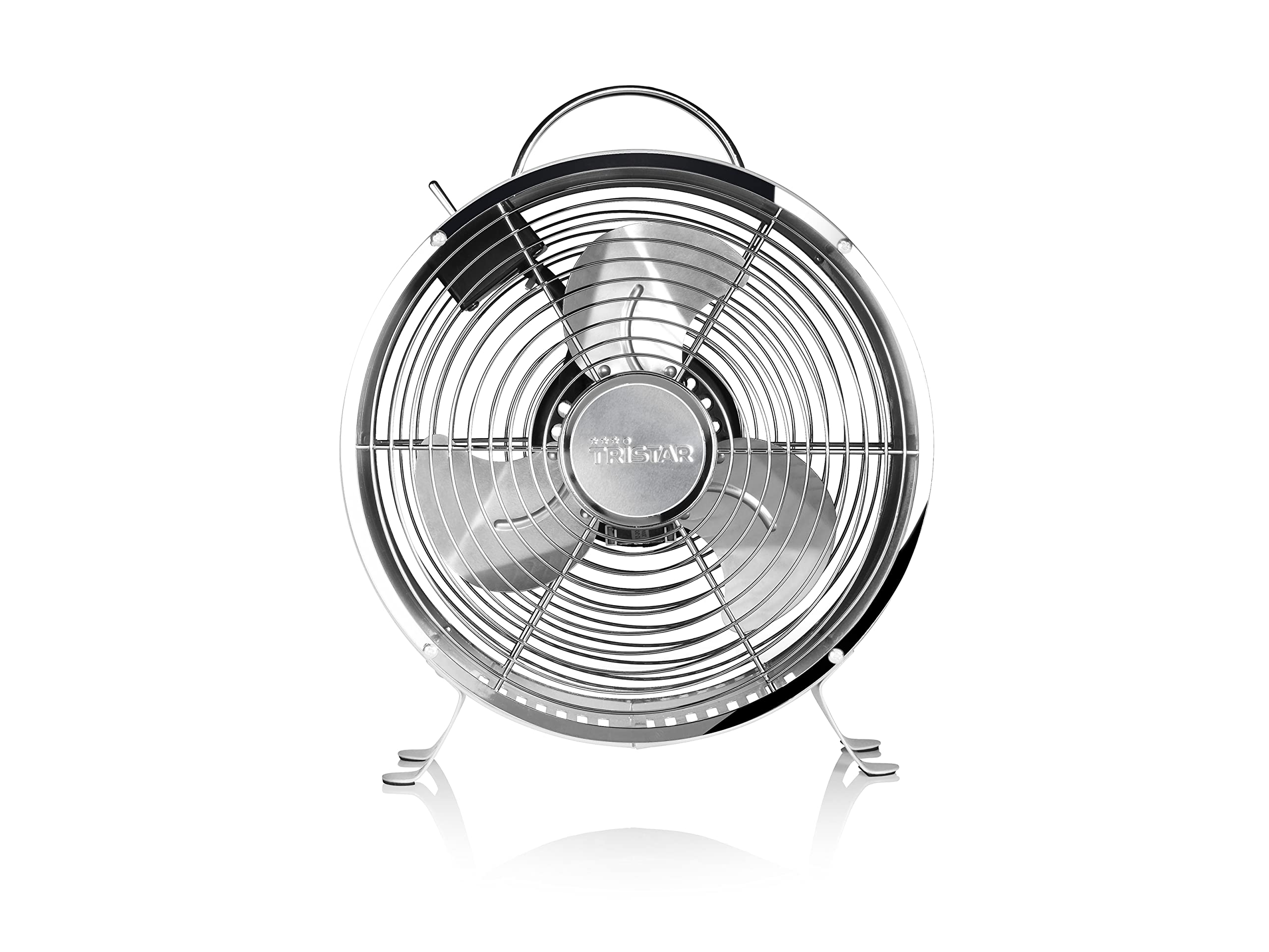 Tristar Retrò VE-5967 Ventilatore da Tavolo, 20 W, 49.5 decibel, Metallo, 2 Velocità, Bianco
