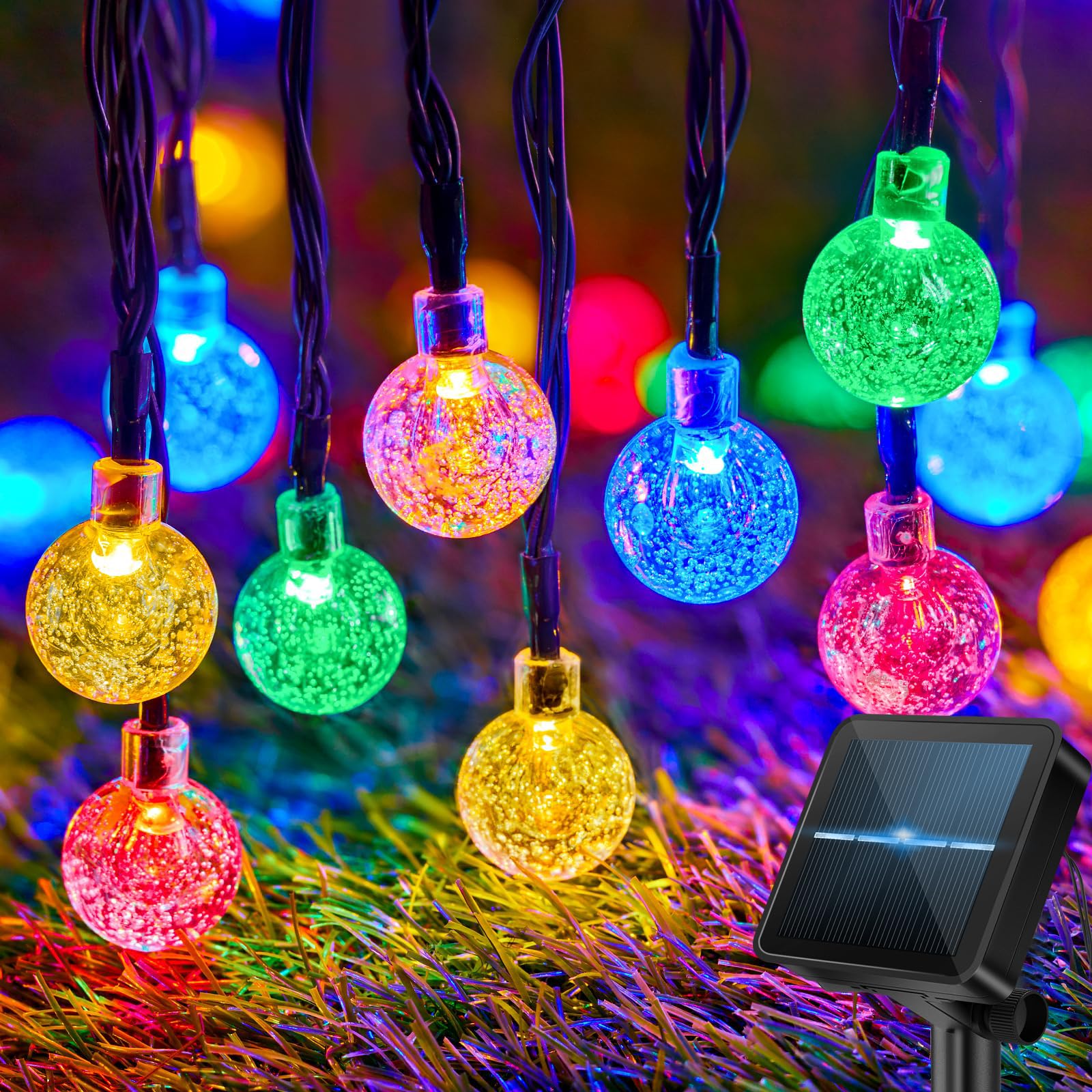 100LED 10M/33FT Solar Lights Outdoor Garden - 8 Modes & 8H Timer Solar String Lights Outside Waterproof for Garden, Patio, Yard, Camping, Wedding(Multi-Color)