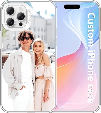 aobthurn Custom Photo Phone Case for iPhone 17 17e Air 16 16e 15 14 13 12 11 Pro Max Plus, Customized Personalized Picture Shockproof Protection Case Clear-1 Photo&Text