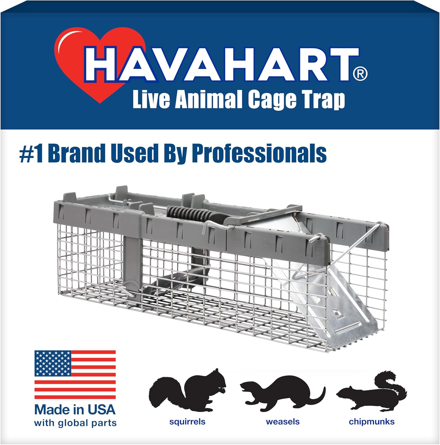 Havahart Small 1-Door Humane Live Catch and Release Animal Trap for Squirrels, Weasels, Chipmunks, and Other Animals - Humane Catch and Release for Small Animals - 1026