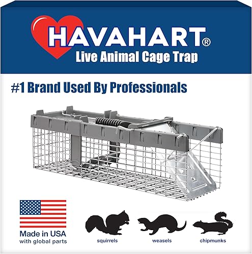 Havahart Pequeña Trampa Humanitaria de Captura y Liberación de Animales Vivos de 1 Puerta para Ardillas, Comadrejas, Ardillas de Tierra y Otros