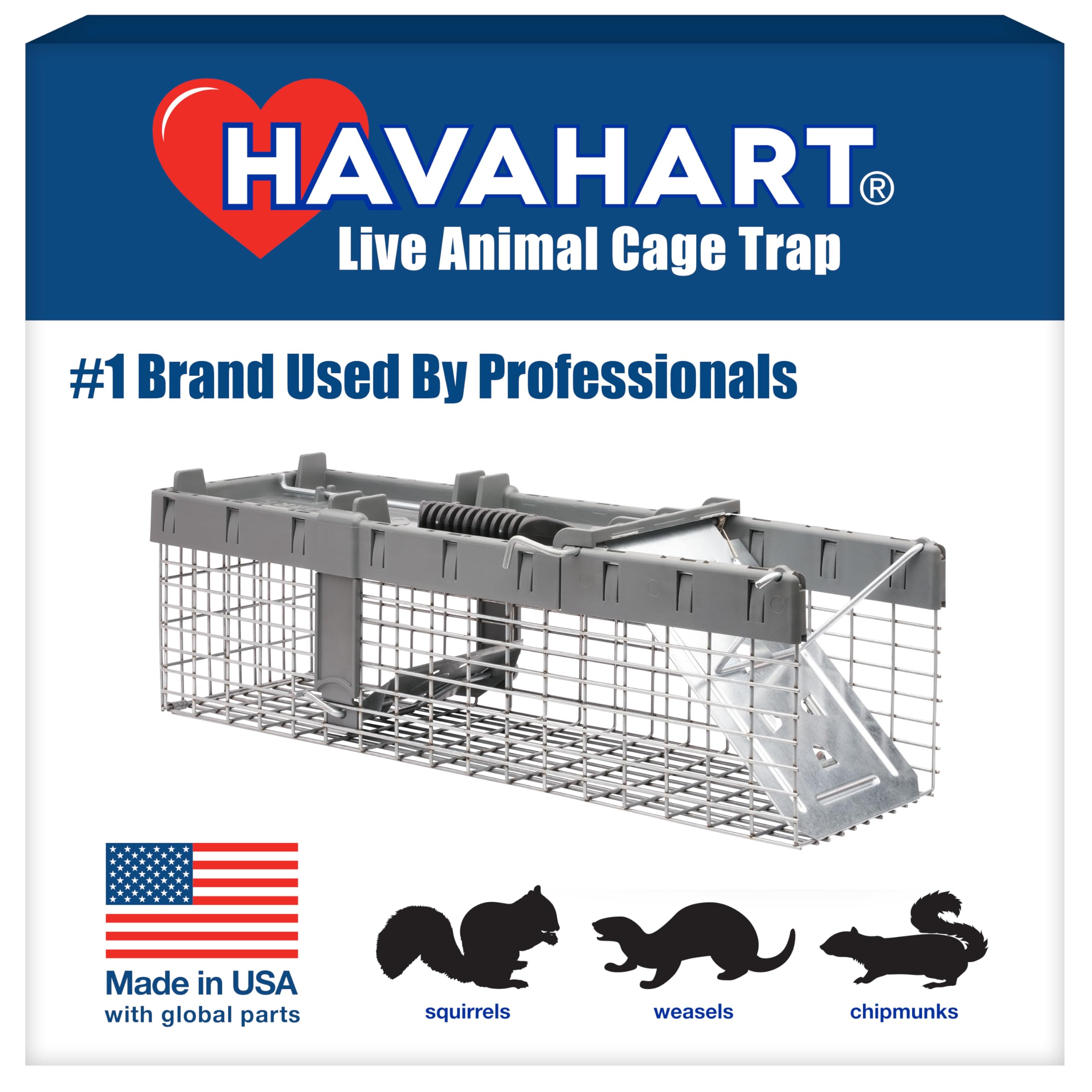 Havahart Small 1-Door Humane Live Catch and Release Animal Trap for Squirrels, Weasels, Chipmunks, and Other Animals - Humane Catch and Release for Small Animals - 1026