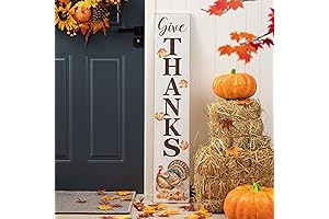 Glitzhome 42"H Thanksgiving Give Thanks Porch Sign
