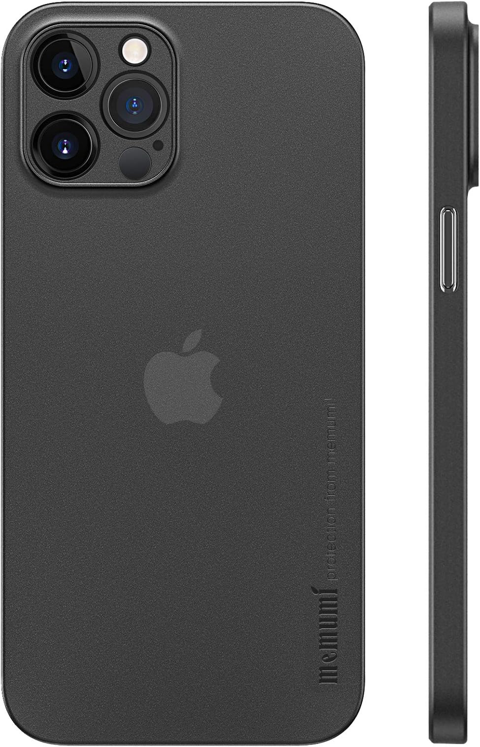memumiThin Case for iPhone 12 Pro Max 0.3 mm Matte Finish Coating Back Cover Compatible with iPhone 12 Pro Max 2020 Ultra Slim Case Minimalist Design with Fingerprint Resistant Translucent Black