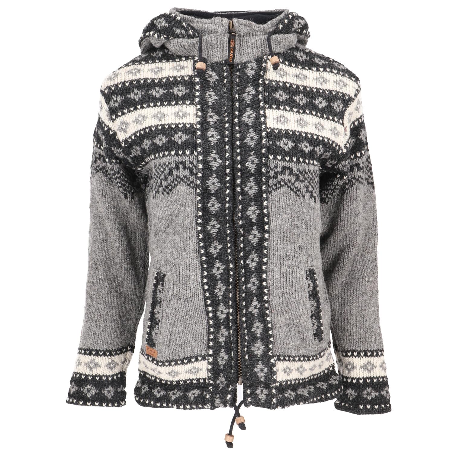GURU SHOP Kuschelige gefütterte Strickjacke, Wolljacke