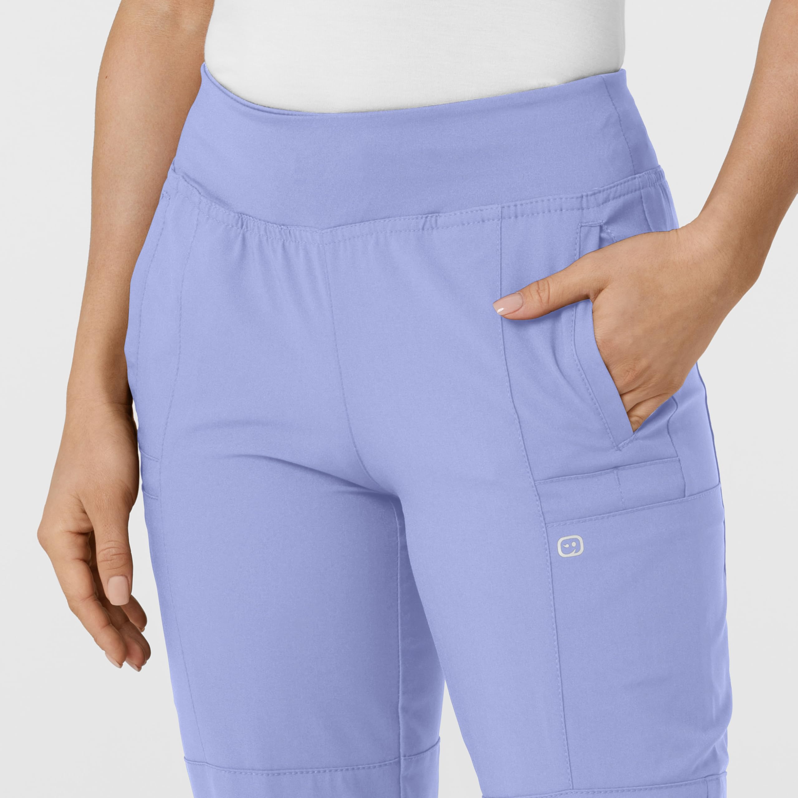 WonderWink 5555XCEIL3X W123 Pantalón Deportivo de Cintura cómoda para Mujer, Azul Ceil, tamaño extendido 3X