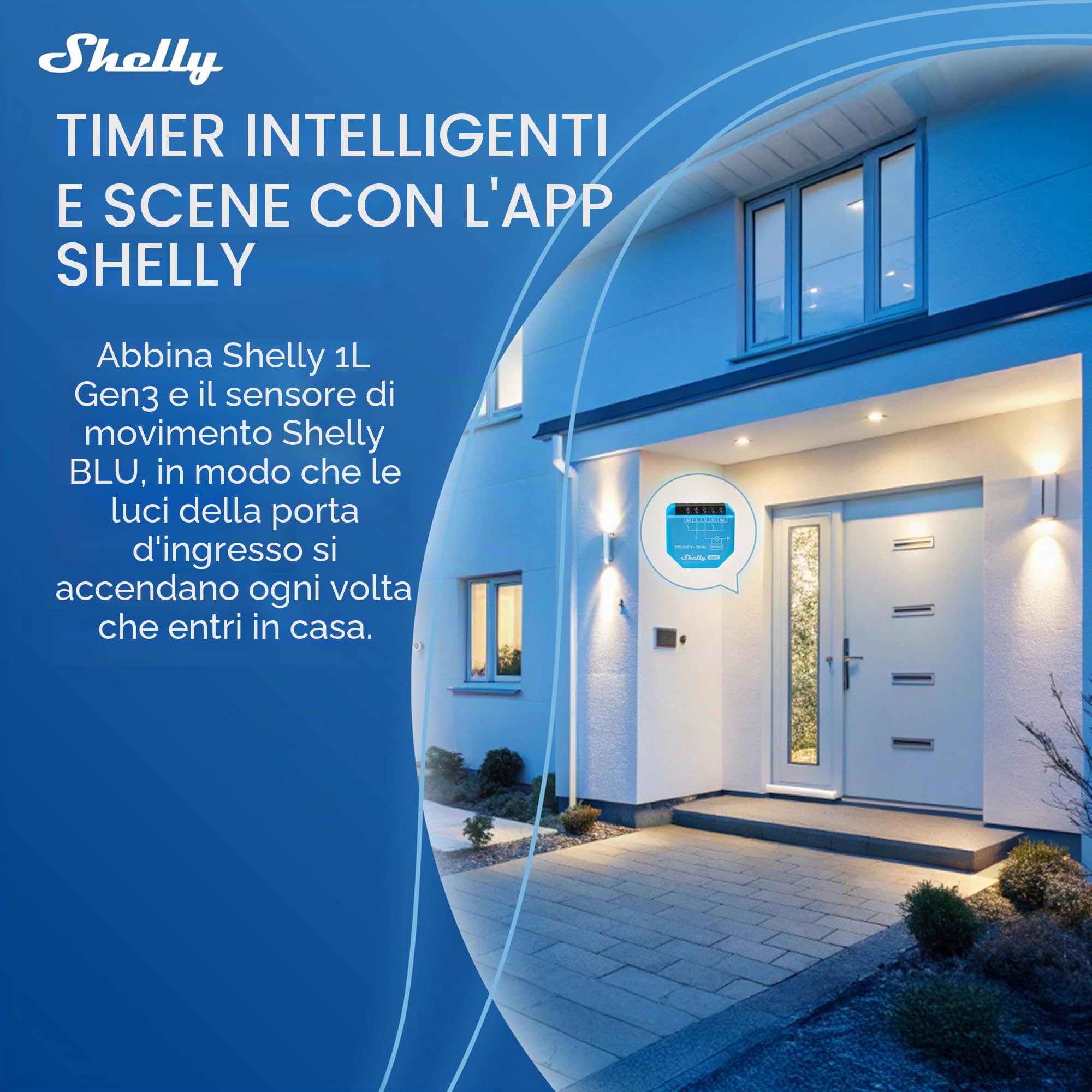 Shelly 1L Gen3 con Bypass - Interruttore Relè Intelligente Wi-Fi & Matter, 1 Canale, 200W Max, Nessun Filo Neutro Richiesto, Controlla Carichi Superiori a 5 W, Alexa & Google, Nessun Hub Richiesto