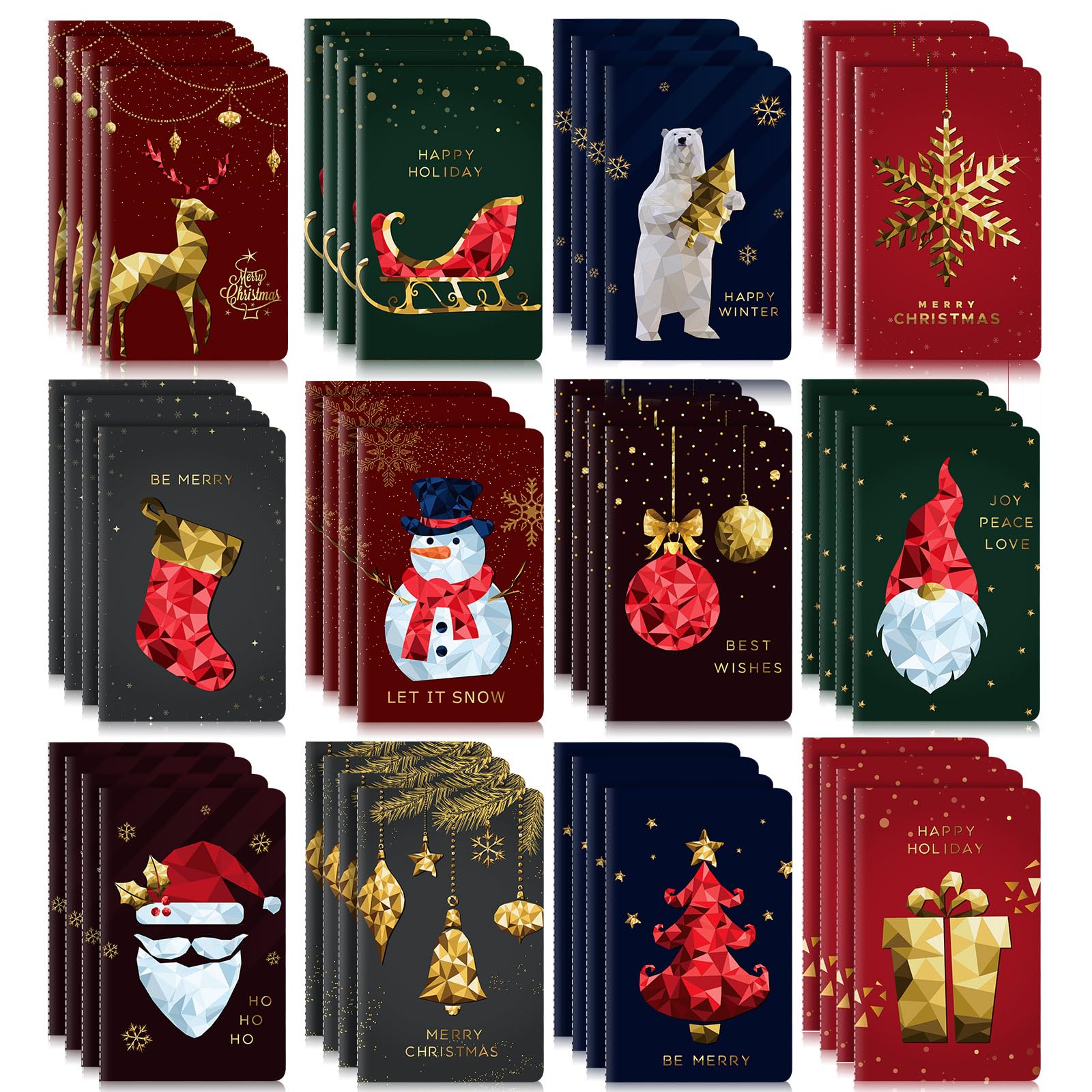 Outus 48 Pieces Mini Inspirational Notepads Motivational Small Pocket Journal Notebook Inspiring Note Pads Gift for School Office Travel Coworkers Supplies, 12 Styles (Winter Style)
