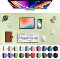 Vista 259 de Aothia Protector de escritorio de cuero, alfombrilla para ratón, alfombrilla de escritorio de oficina, secante de escritorio de cuero PU