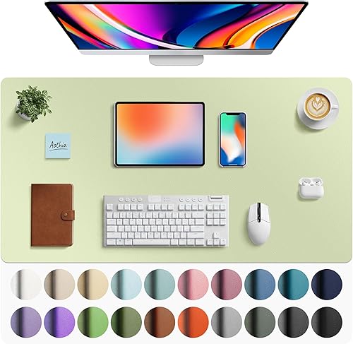 Miniatura 259 de Aothia Protector de escritorio de cuero, alfombrilla para ratón, alfombrilla de escritorio de oficina, secante de escritorio de cuero PU