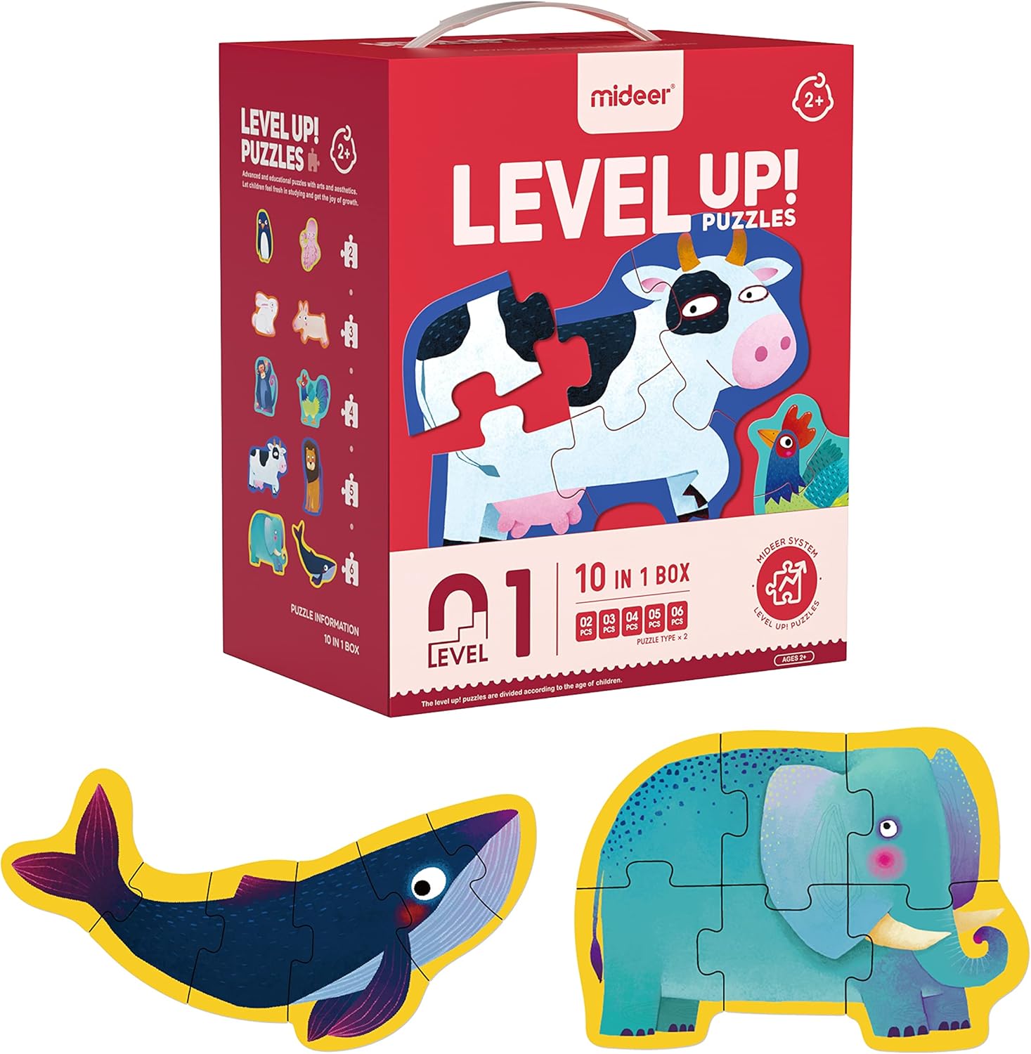 Mideer Puzzles for Kids Ages 2 Up, Level Up Jigsaw Puzzles for Children