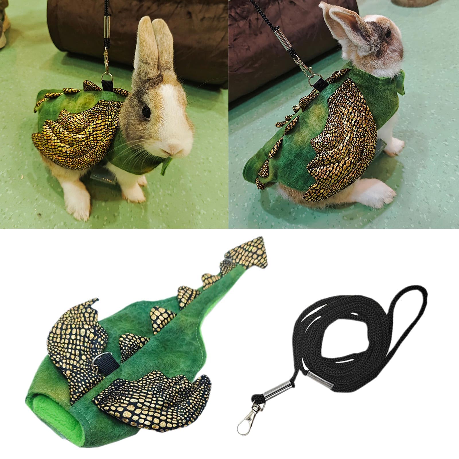 Harnais et laisse pour petit animal - Costume de dinosaure - Vêtements pour cochons d'Inde, hamster, cochon d'Inde