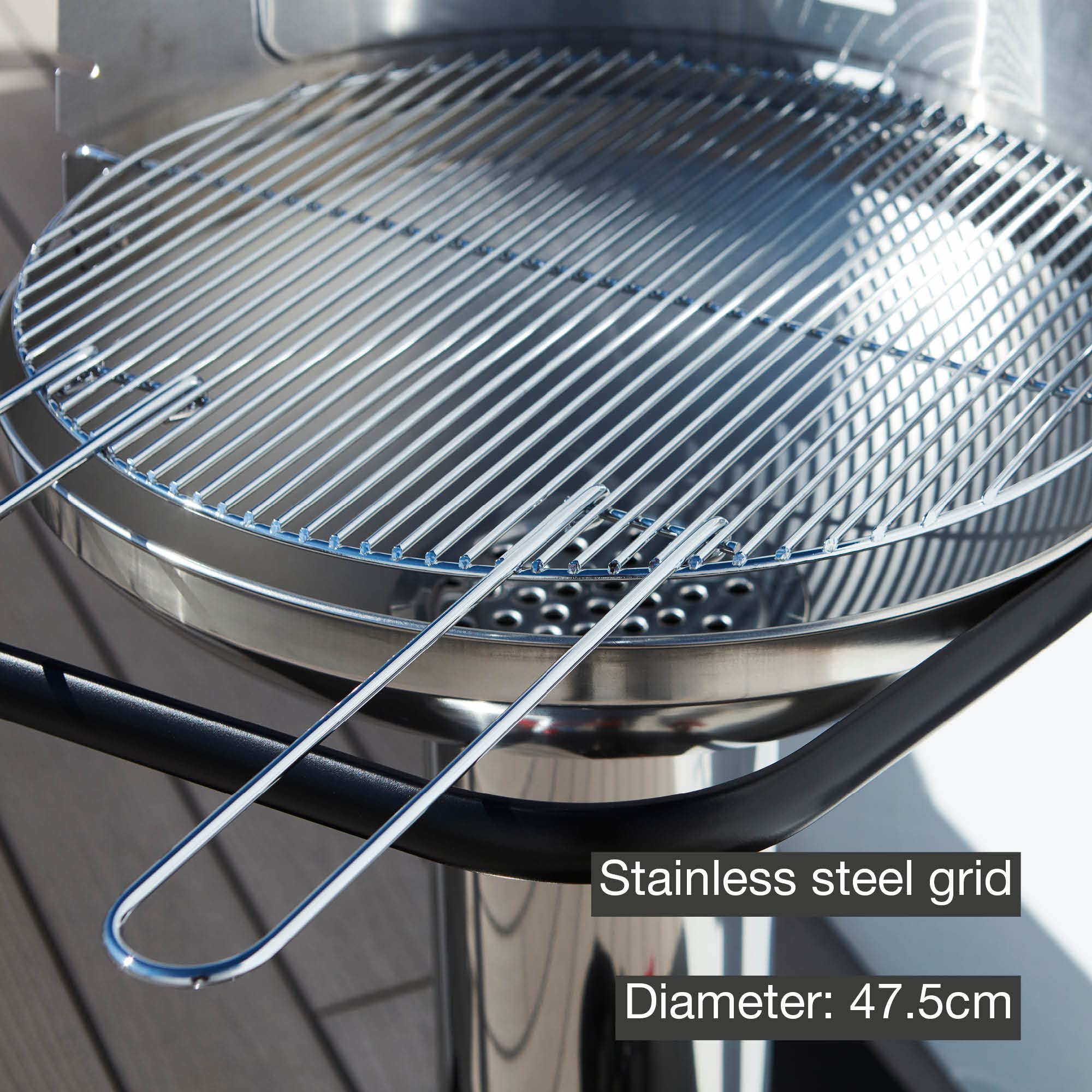 Barbecook Loewy 50 grill węglowy w kolorze metalicznym ze stali nierdzewnej Ø 47,5 cm wys. 99 cm 2234512000 szary
