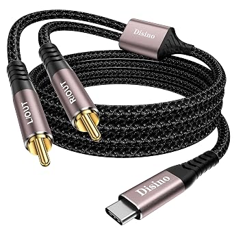 USB C to RCA Audio Cable, Type C to Dual RCA/Phono Jack Stereo Y Splitter Cord Adapter for Smartphone, Tablet, Laptop Link Amplifier, Mixing Console Mixer, Speaker - 10Feet