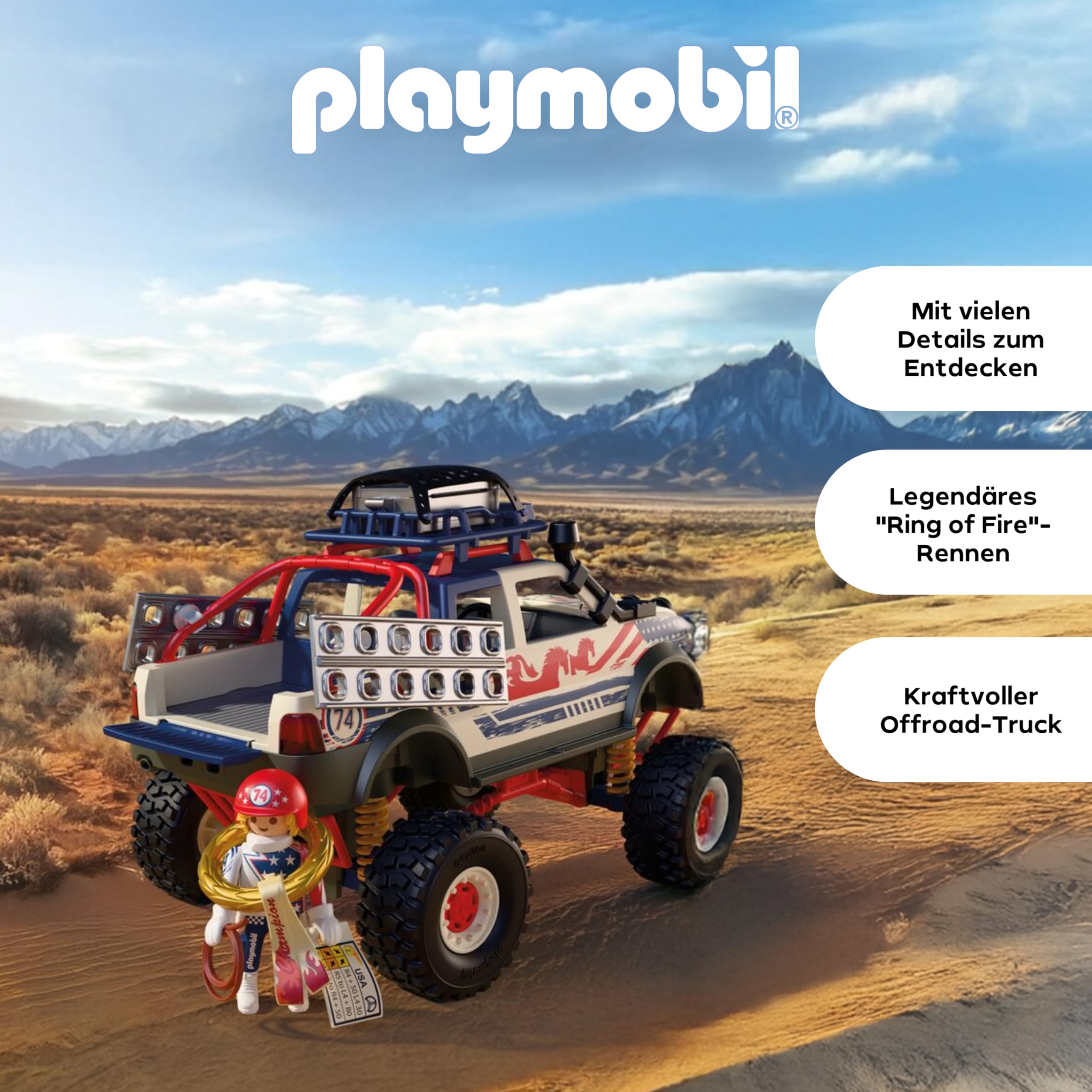 PLAYMOBIL | Cars | Offroad Truck | Geländewagen mit Seilwinde und Brückenplatten | Auto Kinder Spielzeug ab 4 Jahren | 72061 - 4