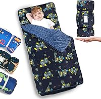 Vista 10 de Primlect Tapete grueso para siesta con almohada extraíble y manta de minky, saco de dormir extra grande de 55 x 35 pulgadas, lavable, enrollable