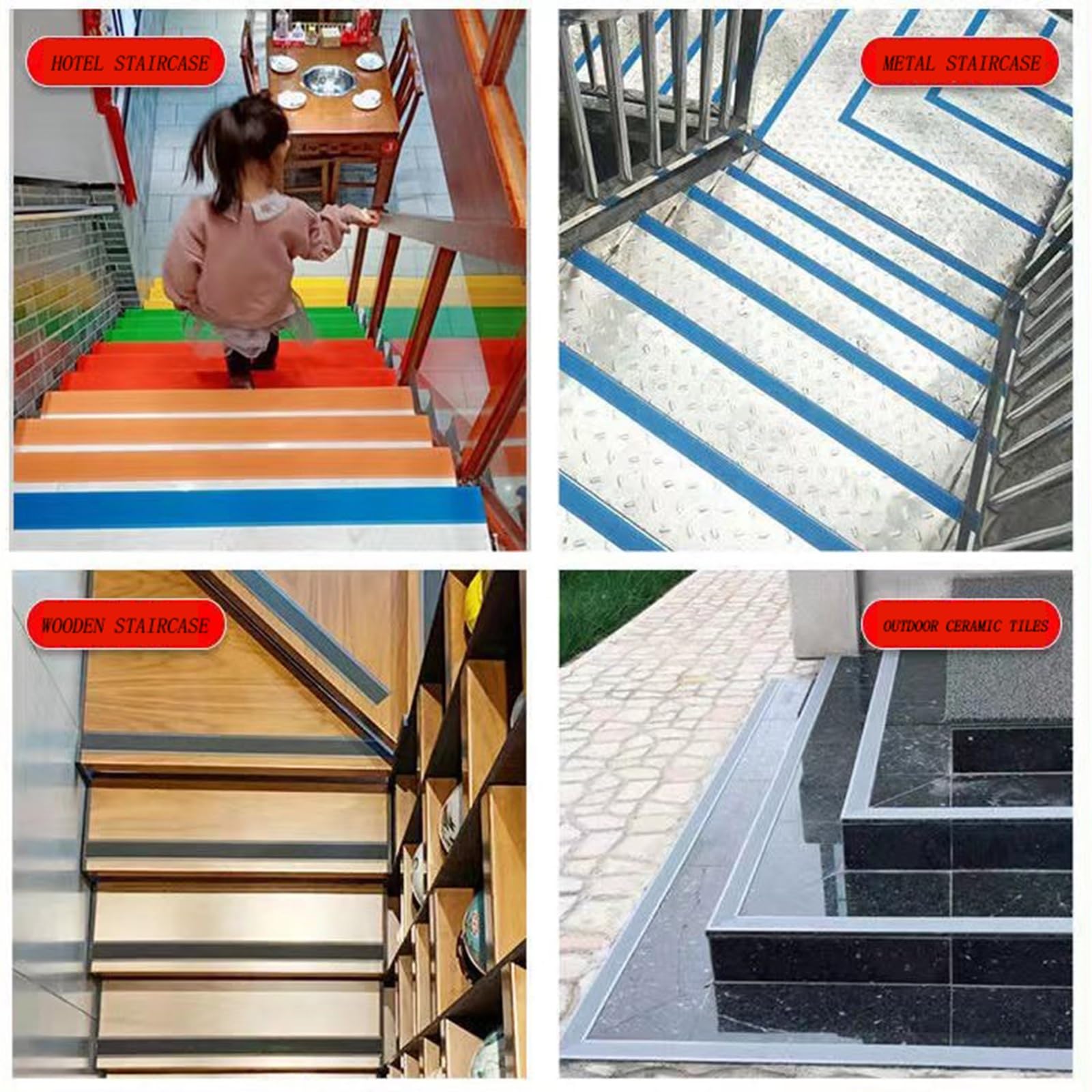 Borde de escalera engrosado, tiras de tracción de seguridad impermeables de 1M-3M-10M-30M, cinta de agarre antideslizante for escaleras, for escalones(Green-100MM width,3m)