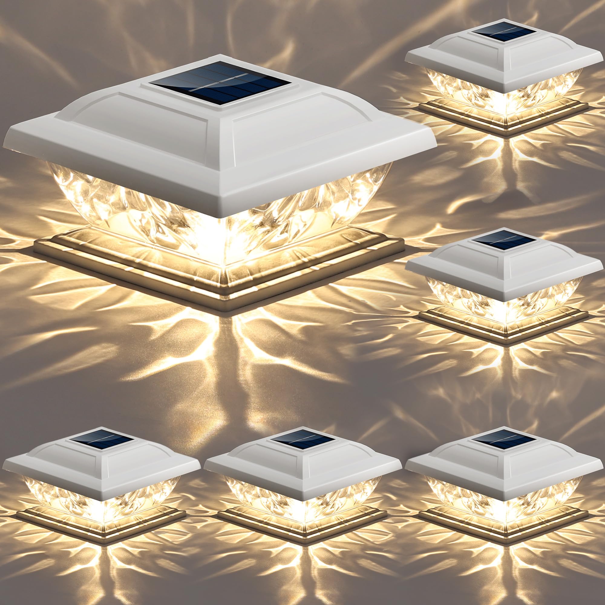 Brizled 6-Pack Solar Post Cap Light