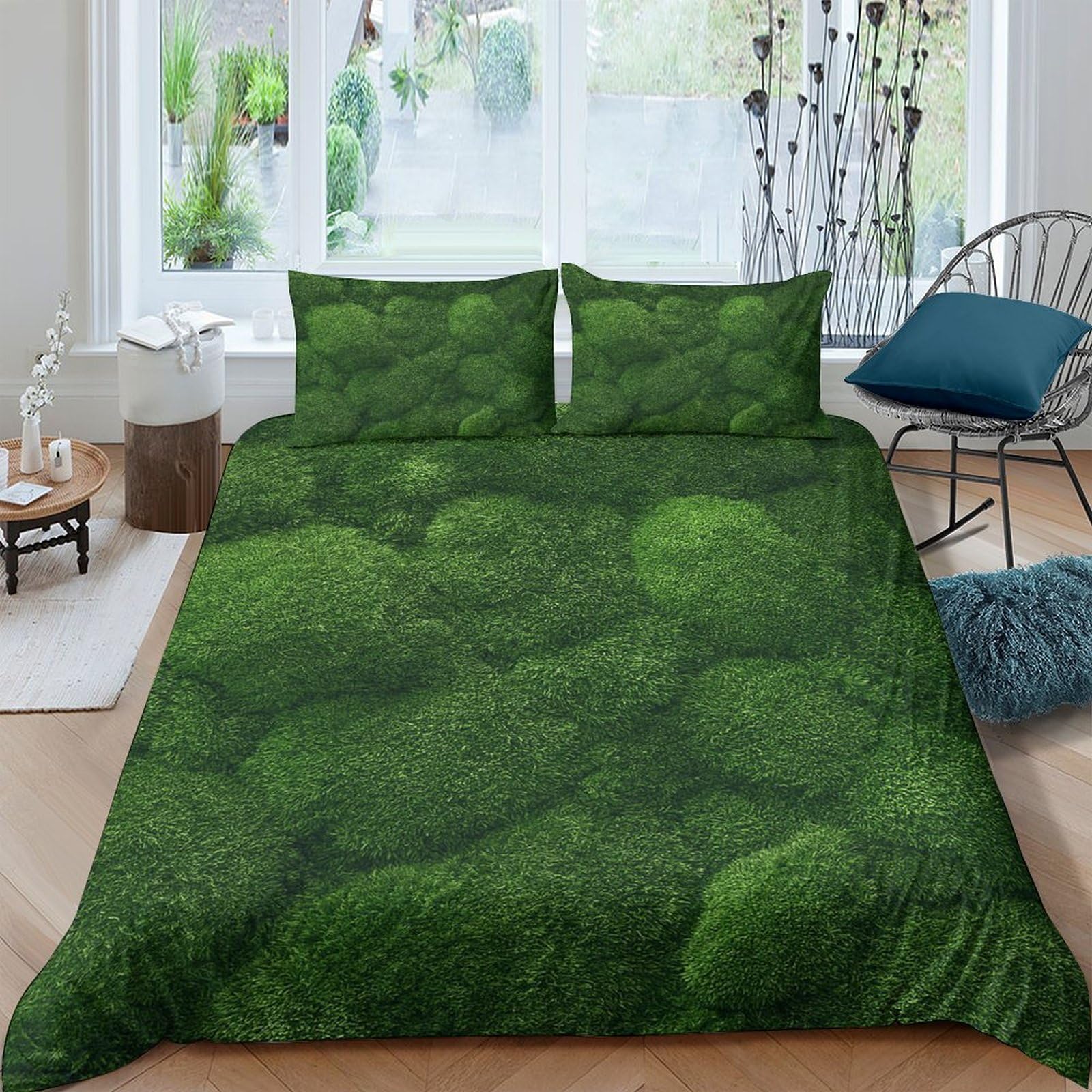 Ctjqhvkz Style-8 3D Printed Moss Forest Fitted Sheet Microfiber Soft Breathable Stone Texture Mattress Cover For Bedroom Dorm Decor Single（135X200cm）