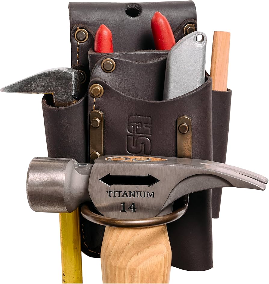 FESA Small Leather Tool Pouch - 5-in-1 Heavy Top Grain