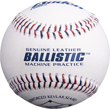 Baden Ballistic Leather Pitching Machine Baseballs | Durable Leather Construction for Consistent Performance, 12-Pack