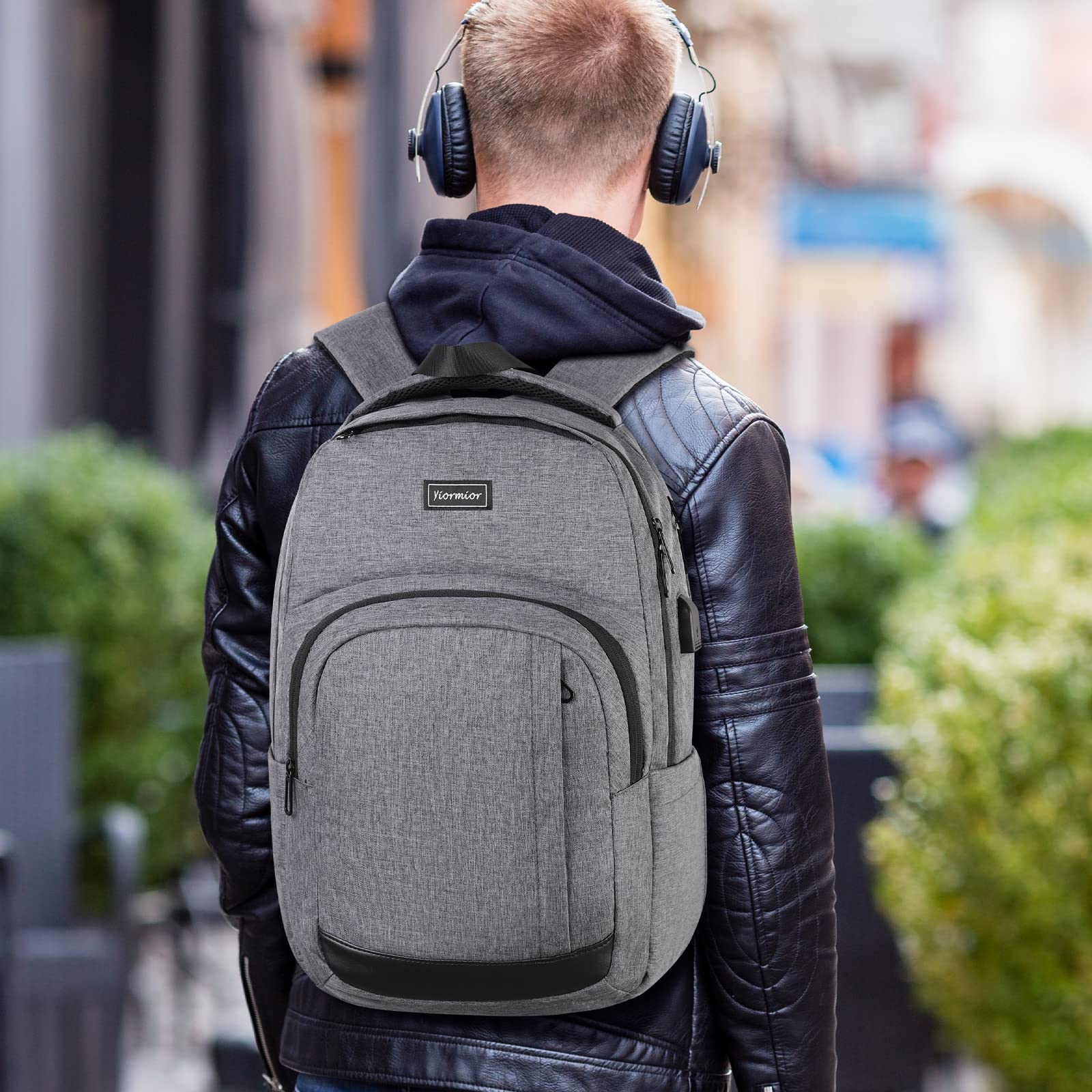 Schulrucksack Jungen Mädchen Teenager, Rucksack Schule Laptop Rucksack für Herren Damen Daypacks für 17.3 Zoll Laptop Business Rucksack mit USB Ladeanschluss 35L