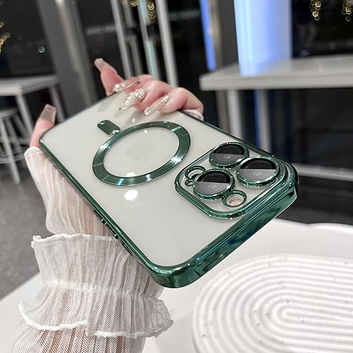 Miniatura 7 de symboly Funda magnética para iPhone 15 Pro Max con protector completo de lente de cámara imanes N56 fuertes Compatible con Magsafe Funda