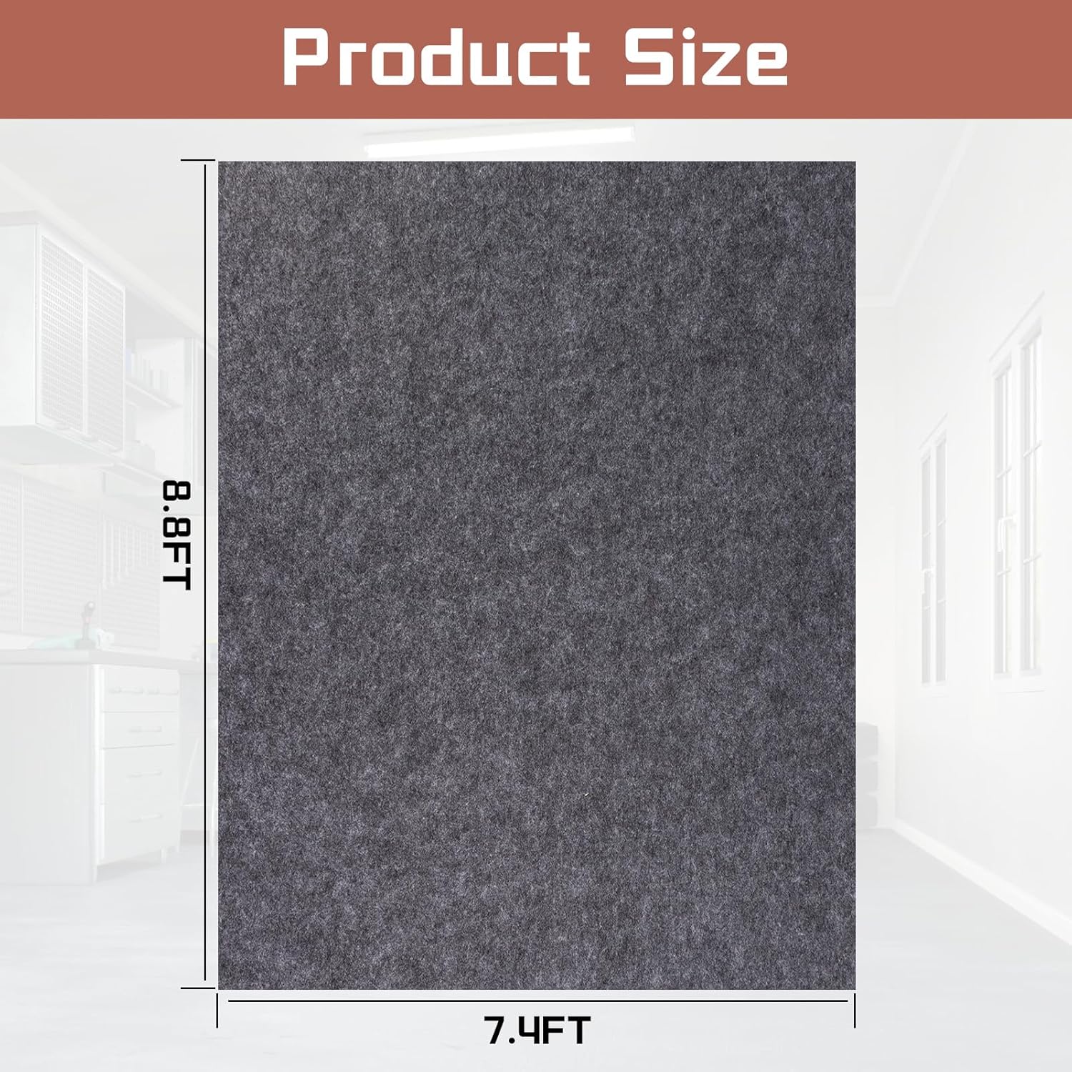 Garage Mats Oversize Garage Floor Paking Mat for Under Car, 7.4 x 8.4 Ft Non-Slip Gray Garage Flooring Carpets, Absorbent Oil Garage Parking Mat, Waterproof Mats - Image 2