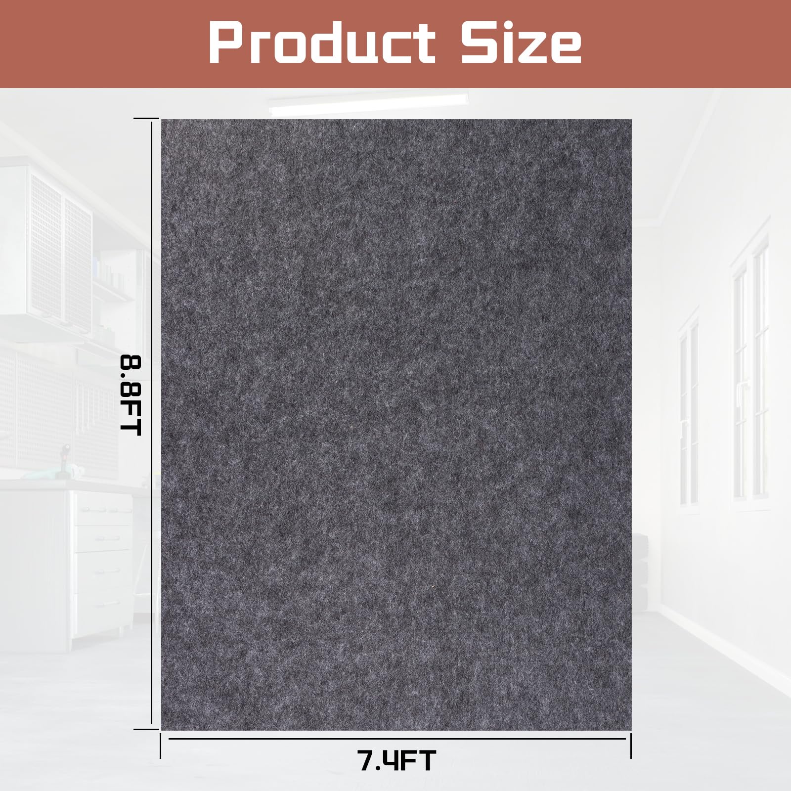 Tappetini per garage di grandi dimensioni, 2,1 x 2,4 m, antiscivolo, grigi, tappetini per garage, tappetini assorbenti per parcheggio, tappetini impermeabili