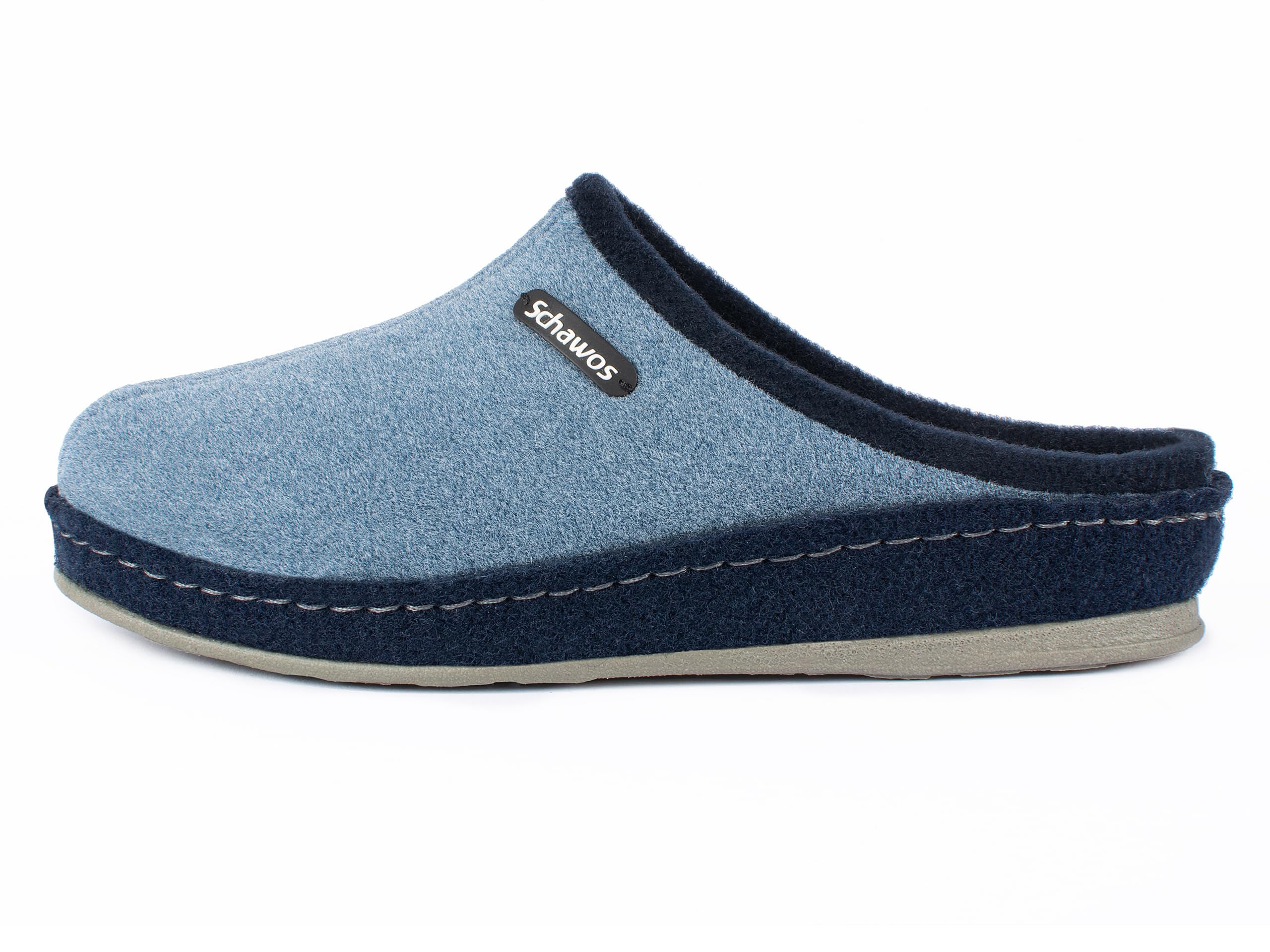 SCHAWOS Donna Ciabatta Feltro Lisa – Pantofole in lana con plantare anatomico e suola silenziosa