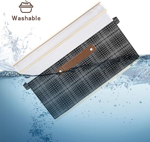 Miniatura 73 de TYEERS Cajas de almacenamiento plegables, contenedores de almacenamiento de tela lavable con tapas, 14.9 x 9.8 x 9.8 pulgadas, paquete de 2, gris