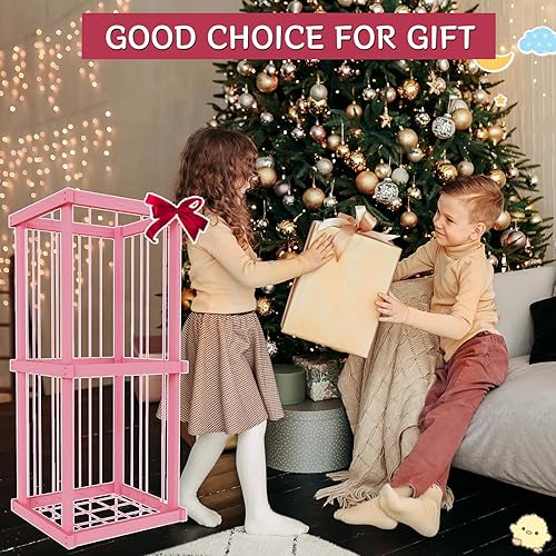 Miniatura 7 de Delywh Soporte de almacenamiento de animales de peluche para niños y niñas, decoración de sala de juegos, caja de juguetes de esquina, organizador